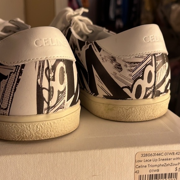 Celine | triomphe leather low trainers with box | size 42
